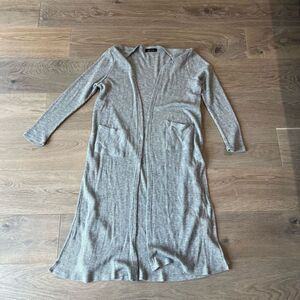 Kaitlyn Women’s Gray Drape Open Front Cardigan Sweater Size Medium